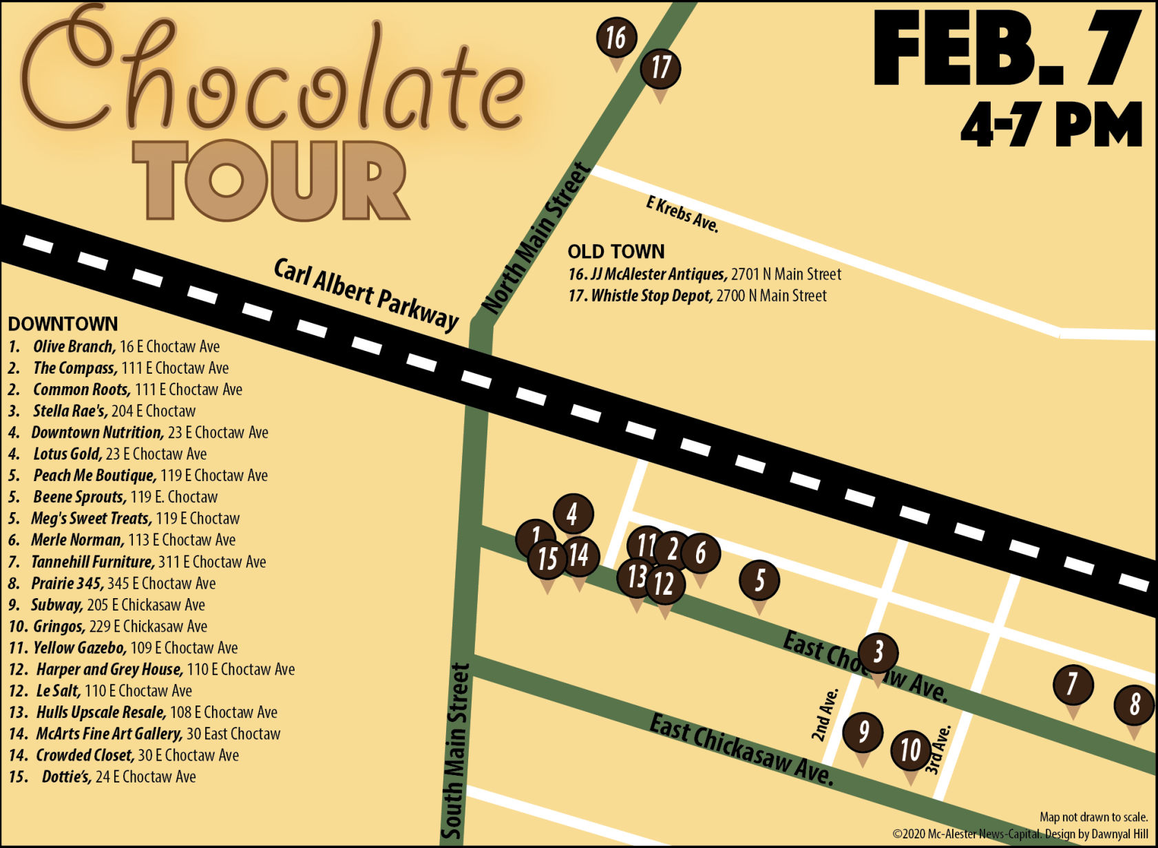 2020 Chocolate Tour map